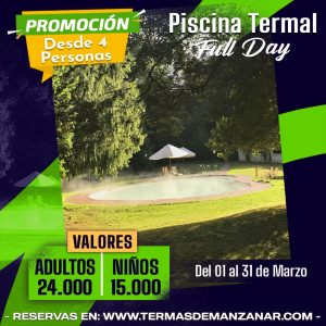 Promoción Piscina Full Day - Desde 4 Personas - Marzo